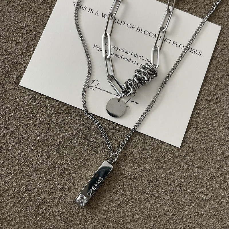 冷淡风通体钛钢双层叠戴缠