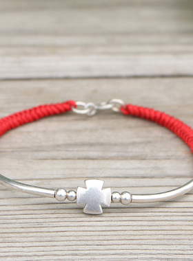 幸运四叶草手工红绳手链原创手绳可以定制黑色情侣款送女友礼物