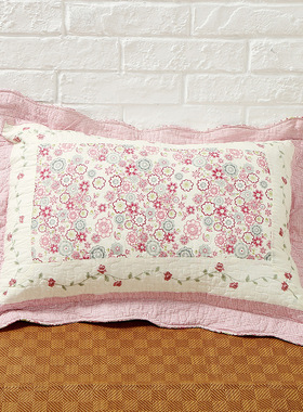 外贸出口韩国Coupang货源碎花枕套纯棉舒适枕头套田园复古枕巾