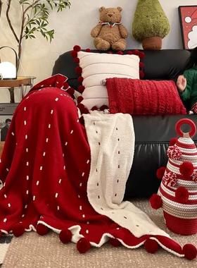红色新年外贸圣诞A类母婴级半边绒毯子盖毯结婚礼物毯子亲肤毛毯