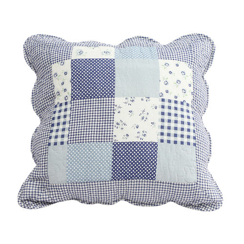 乡村田园纯棉绗缝靠枕套衍缝沙发抱枕办公室午休腰靠拼布抱枕套