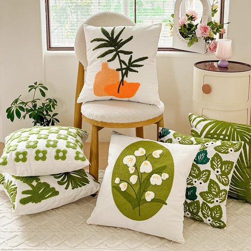 北欧花朵抱枕客厅奶油沙发靠垫花卉样板间飘窗靠垫套办公车用抱枕