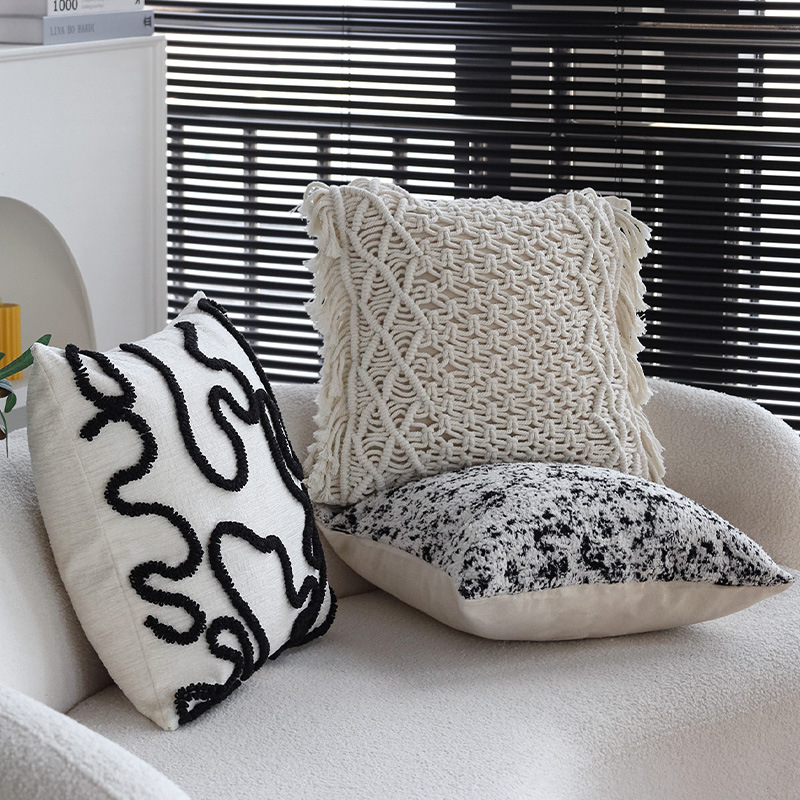 簇绒抱枕民宿靠垫手工编制靠枕客厅沙发抱枕套汽车护腰民族风腰枕