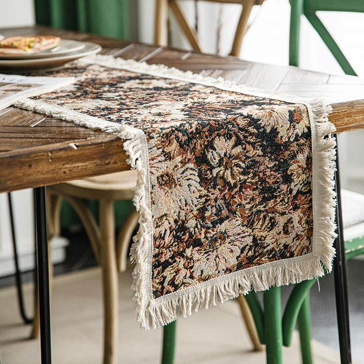 法式复古风棉麻桌旗派对装饰