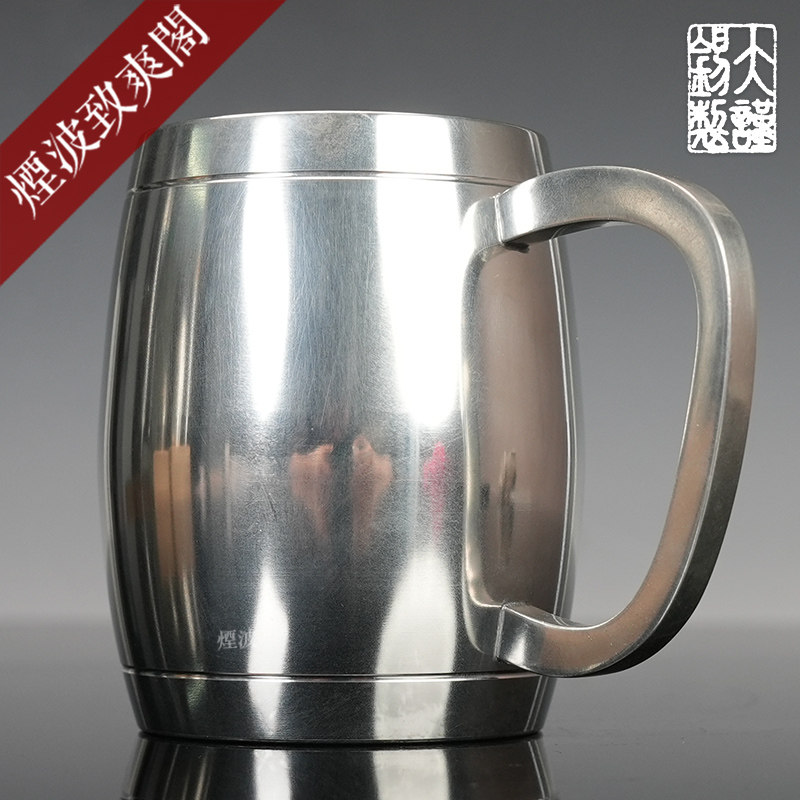 日本 大阪浪华锡器 樽形 锡制 日式创意锡杯 啤酒杯马克杯茶杯