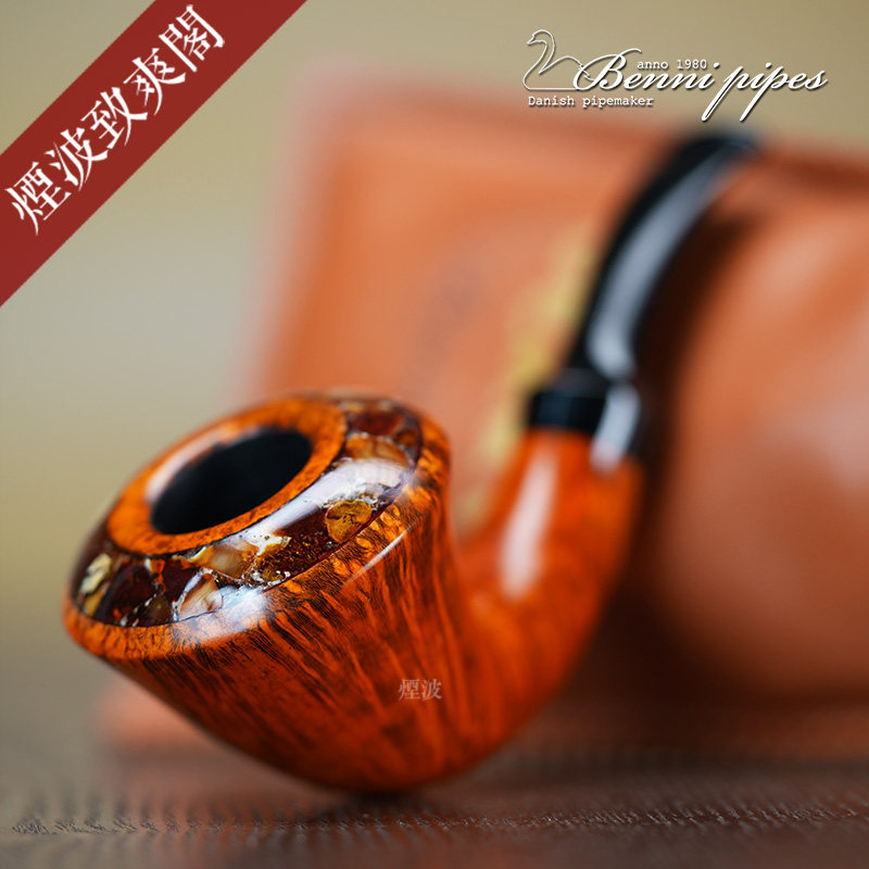 丹麦 本尼 Benni 都柏林型 斗口镶嵌 手工制 石楠木 烟斗