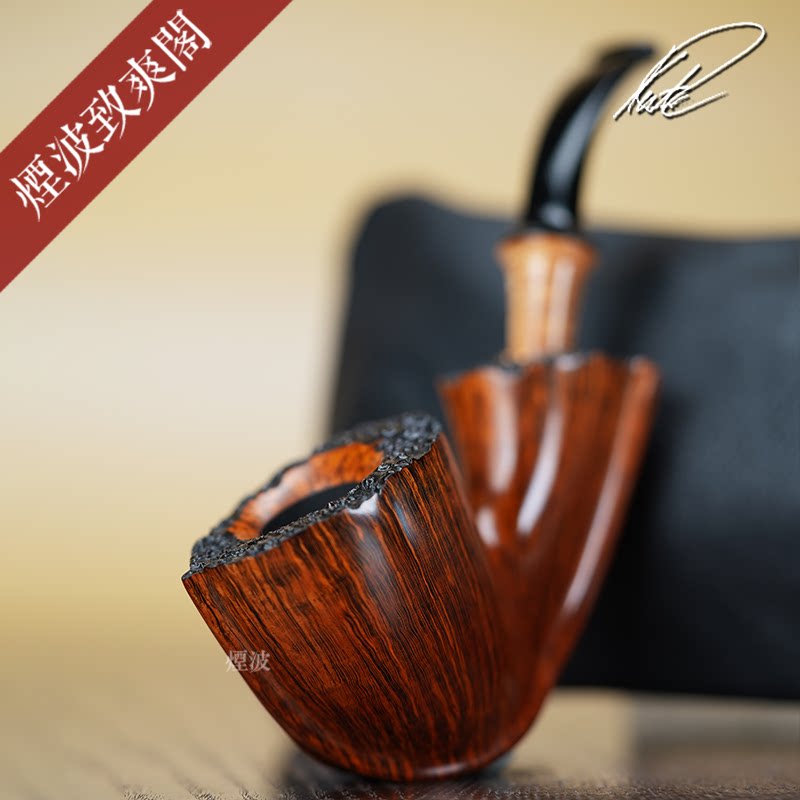 丹麦 Kent Rusmussen 单蝴蝶 都柏林型 手工制 石楠木 烟斗
