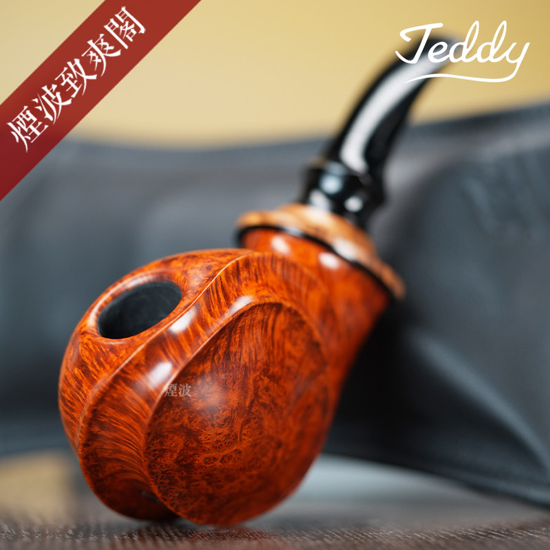 丹麦 Teddy Knudsen 泰迪 单老鹰级 单面鼓 河豚型 石楠木 烟斗