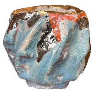 日本备前烧陶艺名家市川透 师隐崎隆一 柴烧彩绘描金汤吞茶杯酒杯