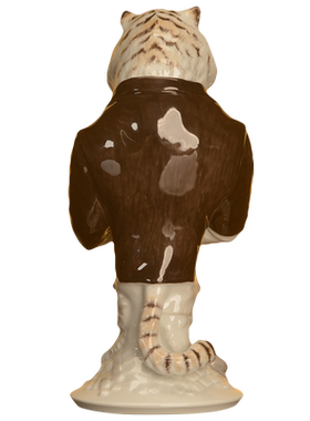 动物瓷塑虎头绅士工艺品摆件