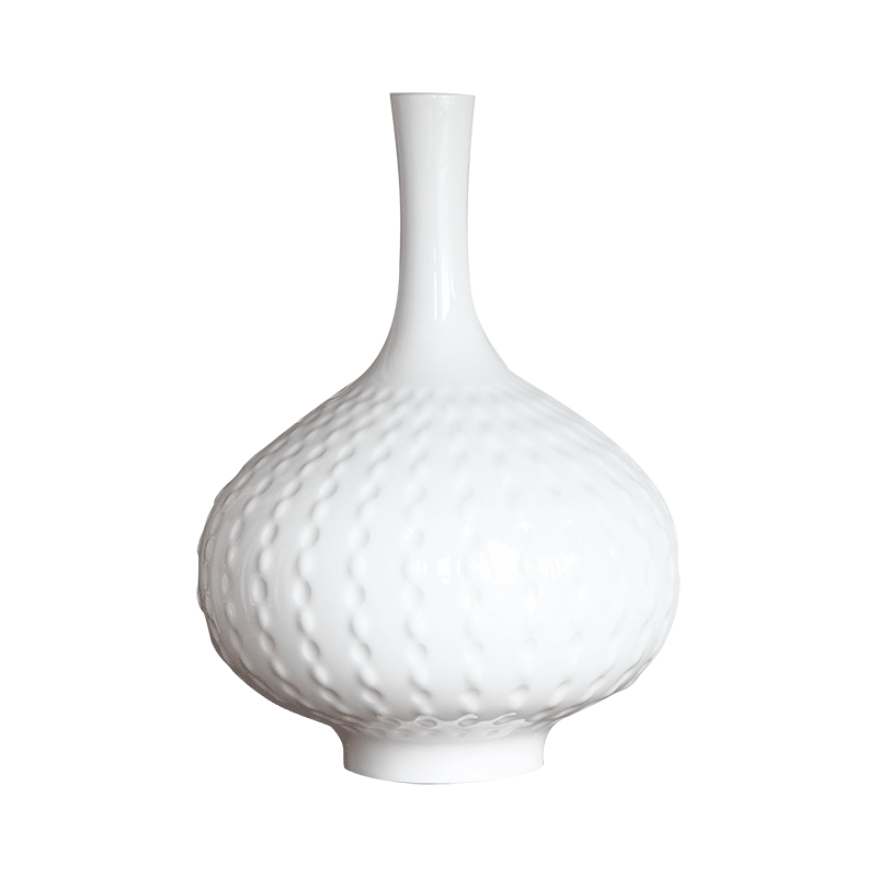 德国 meissen 梅森瓷器 纯白系列 浮雕 台面花瓶 家居摆件