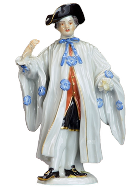 律师彩色描金瓷塑装饰摆件