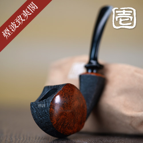 双面鼓河豚手工制石楠木烟斗