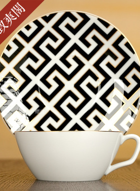 德国MEISSEN梅森瓷器 Cosmopolitan 黑色 皇家宫殿 描金 茶杯碟