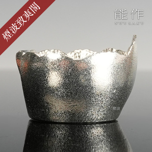 日本高冈 能作锡器 黑部水坝 汤吞 锡制日式创意锡杯水杯酒杯茶杯