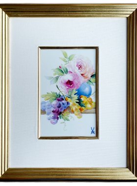 自然主义花卉月季葡萄瓷板画