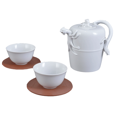 梅森德国meissen纯白炻器茶具