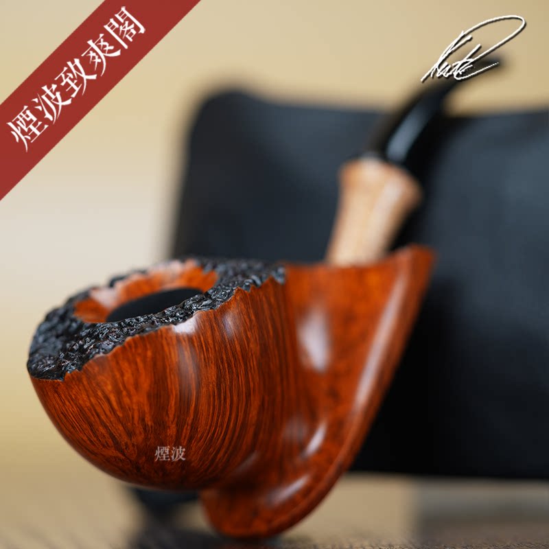 丹麦 Kent Rusmussen  双蝴蝶 自由式 手工制 石楠木 烟斗