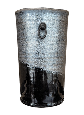 陶器镰田幸二天目窑变花插花瓶