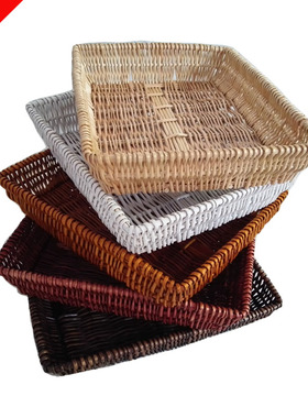 水果篮柳编超市展示筐收纳筐厨房馒头盘藤编水果篮陈列筐编织筐