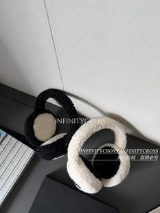 【INFINITYCROSS】25B100%羊羔毛拼色保暖护耳耳罩女滑雪防寒耳包