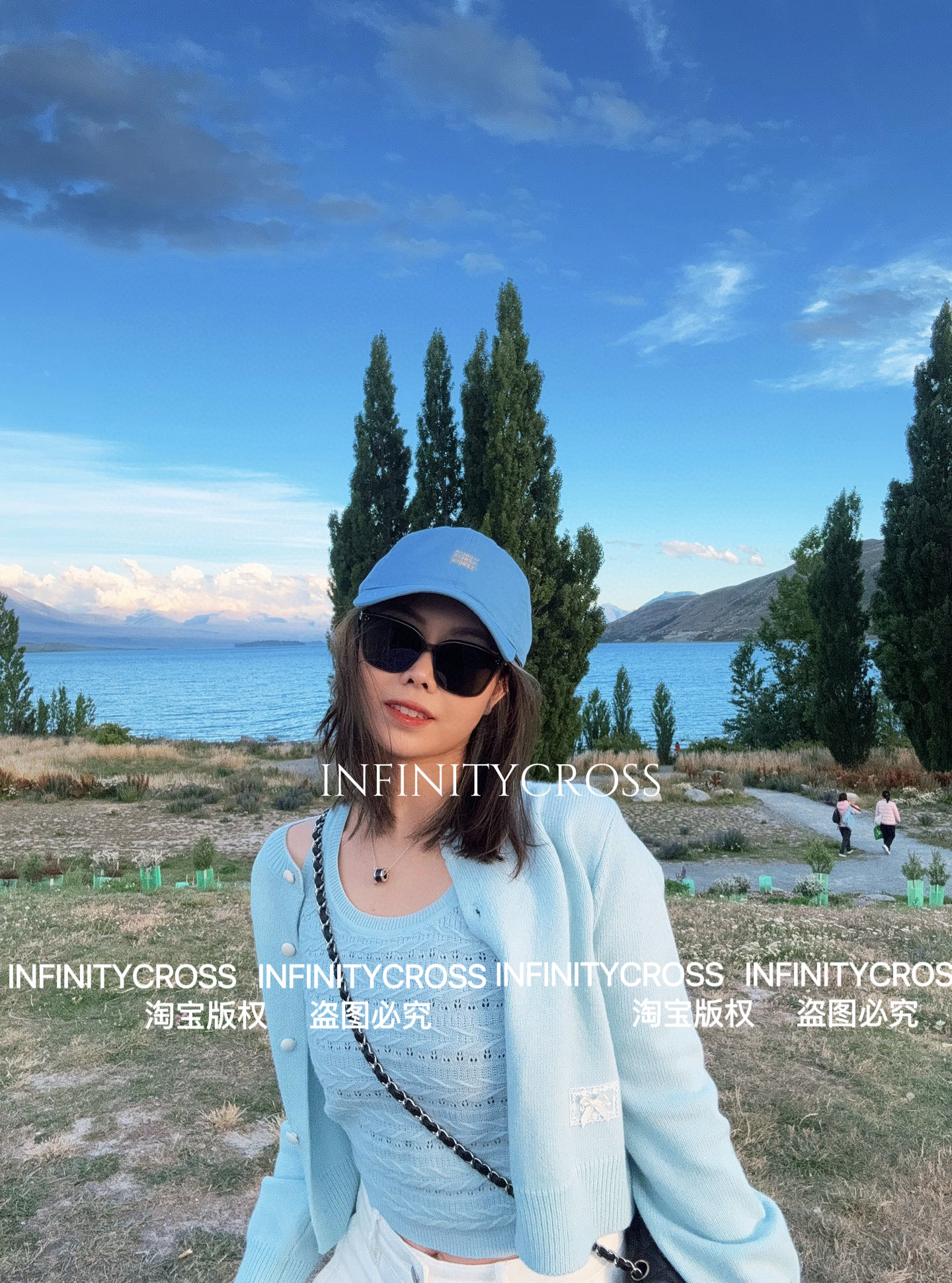 【INFINITYCROSS】爆款！25年徐璐同款泽西风蓝色棒球帽鸭舌帽子