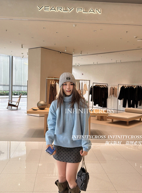 【INFINITYCROSS】原创潮牌字母麻花菱形灰色针织毛线帽帽冷帽子