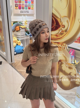 【INFINITYCROSS】香港潮牌费尔岛风含羊毛提花卷边针织毛线帽子
