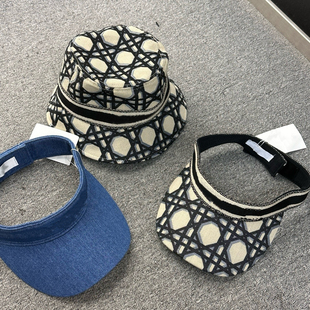 【INFINITYCROSS】几何图案防紫外线遮阳老花渔夫帽高尔夫空顶帽