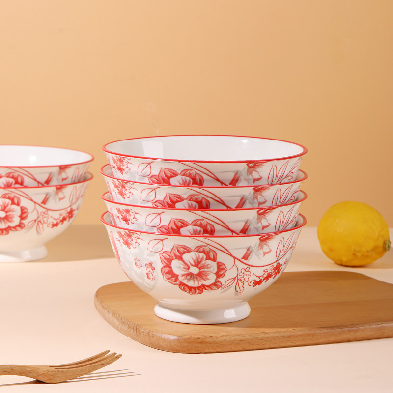 6英寸中国风年年有余碗米饭碗大碗面碗高脚碗防烫碗微波炉烤箱,餐饮具,泡面碗,淘宝优惠券,粉丝福利购,淘宝优惠卷