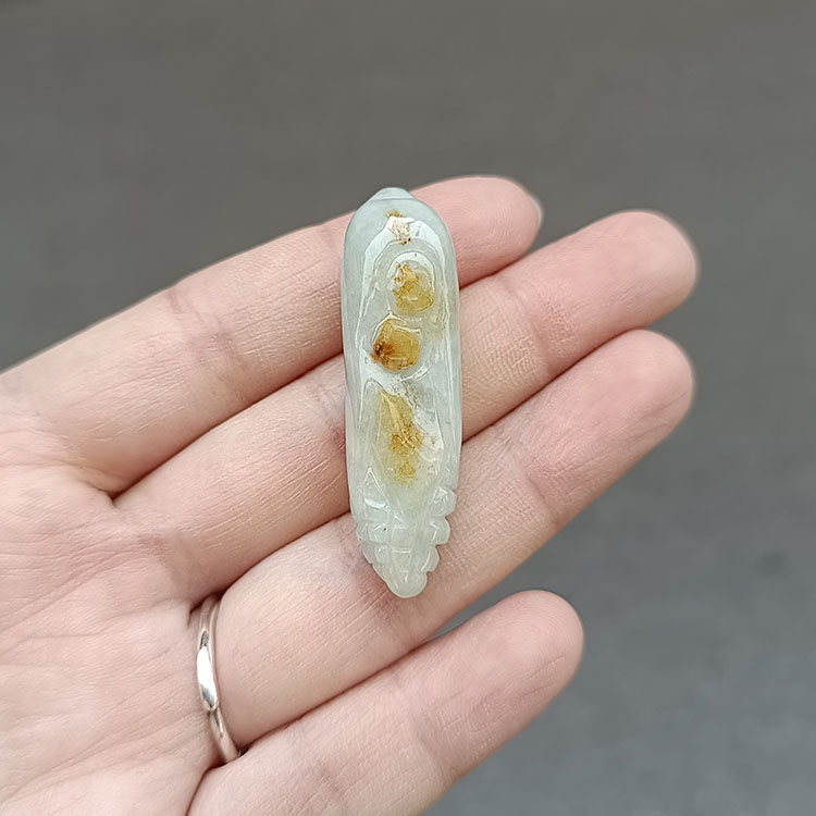 实物拍天然缅甸翡翠玉A货玉米玉佩吊坠黄翡俏雕锁骨链精品玉挂件