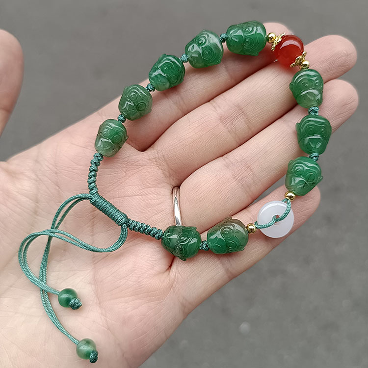 精美南阳独山玉手串好时候独玉手链天然玉石鲜蓝礼品生日节日礼物