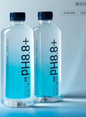 ELECTROX天然苏打水580ml*12瓶夏日无糖无气pH8.8弱碱性矿泉水