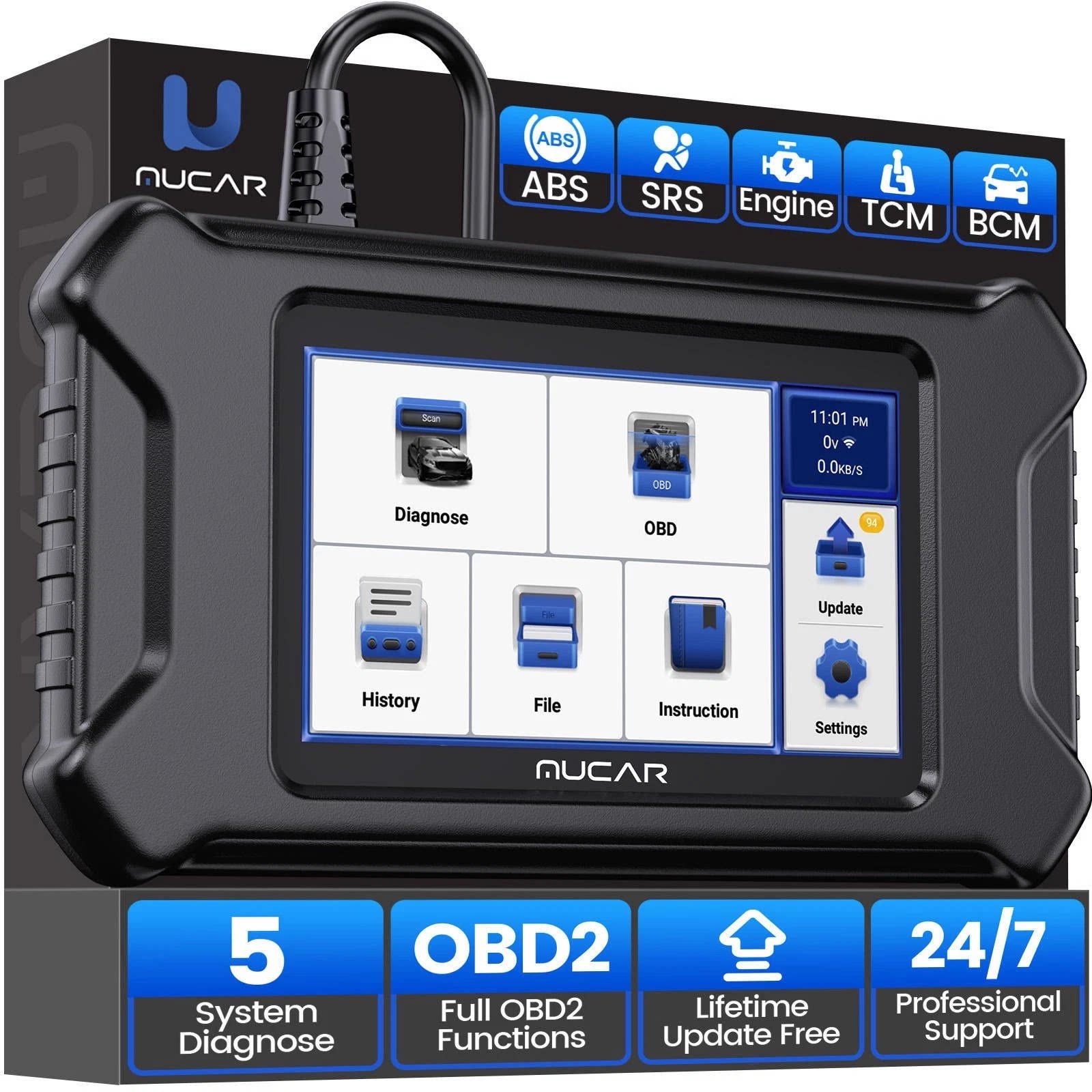 MUCAR CS5 Diagnostic Scanner for Engine Transmission ABS SRS - 实物图