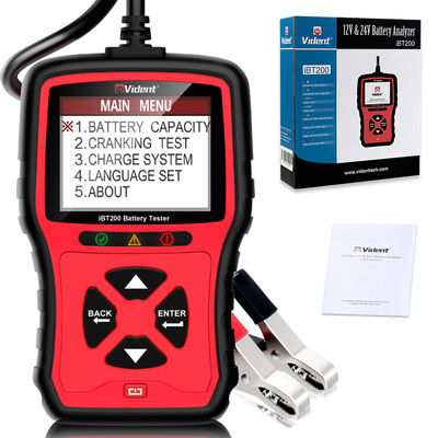 VIDENT iBT200 9V-36V Battery Tester for 12V Cars 24V Trucks