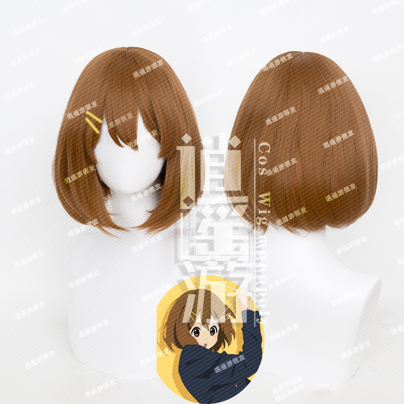 逍遥游 轻音少女平泽唯cos假发仿真头皮顶小唯棕色cosplay短假发