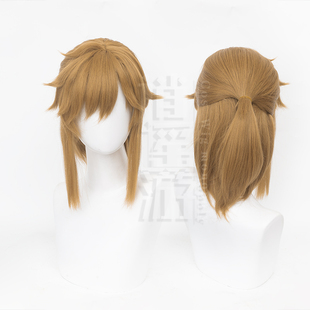 逍遥游 塞尔达传说林克cos假发仿真头皮顶半扎发cosplay假发