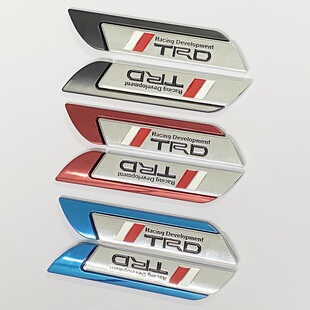 适用丰田改装车身贴标TRD贴金属尾标贴叶子板丰田个性装饰 侧标贴