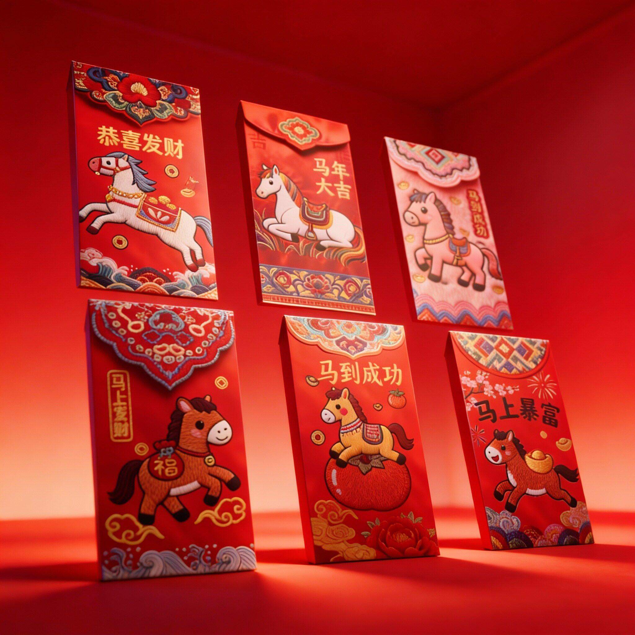 新款2026马年红包刺绣可爱动物红包袋春节新年个性创意过年利是封