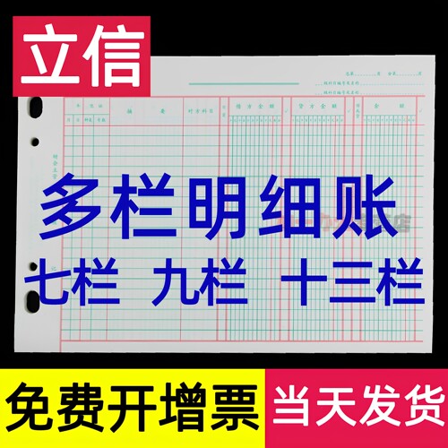立信多栏三栏活页明细账