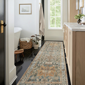 现代家用仿旧地毯 复古乡村原木风客厅卧室走廊毯 山川嘉境 美式