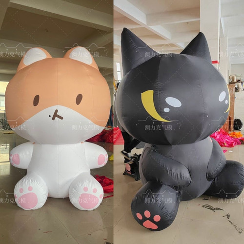 猫咪气模定制做充气卡通发光猫门头动物景区商场露营活动美陈气球