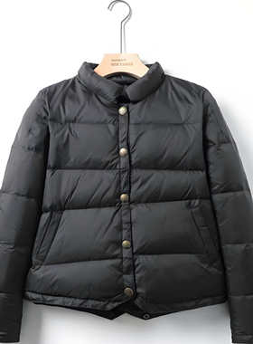 冬季新款嘉兴平湖轻薄保暖羽绒服女士短款立领宽松白鸭绒薄款外套