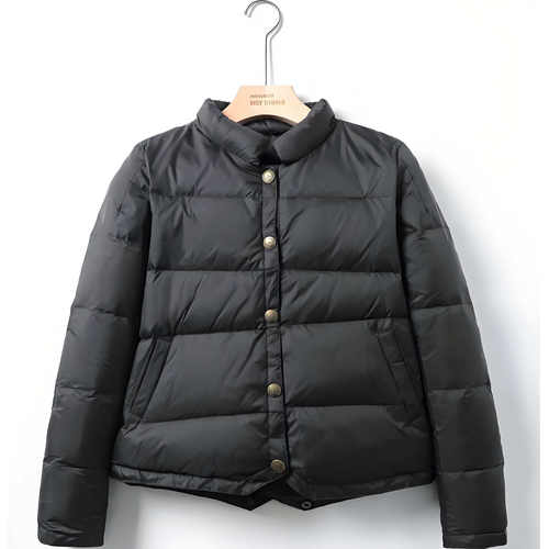 冬季新款嘉兴平湖轻薄保暖羽绒服女士短款立领宽松白鸭绒薄款外套