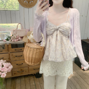 温柔多色百搭竹节棉系带短款 开衫 防晒小衫 外套女 薄款 Dear