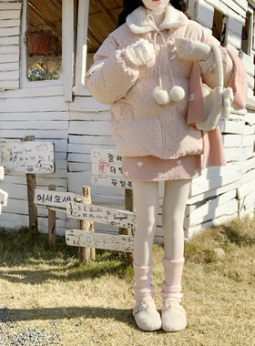 【Dear YN】韩系甜美圈圈毛呢加厚波点半身裙a字包臀短裙冬季女新