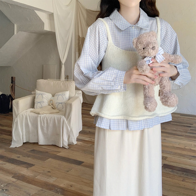 【DearYN】宽松多色针织马甲女