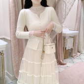 保暖长袖 显瘦上衣 温柔风 小香仿貂绒蕾丝半高领打底衫 Dear