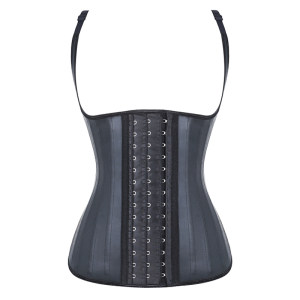 光面25钢骨塑身上衣小肩带橡胶束身衣 corset vest