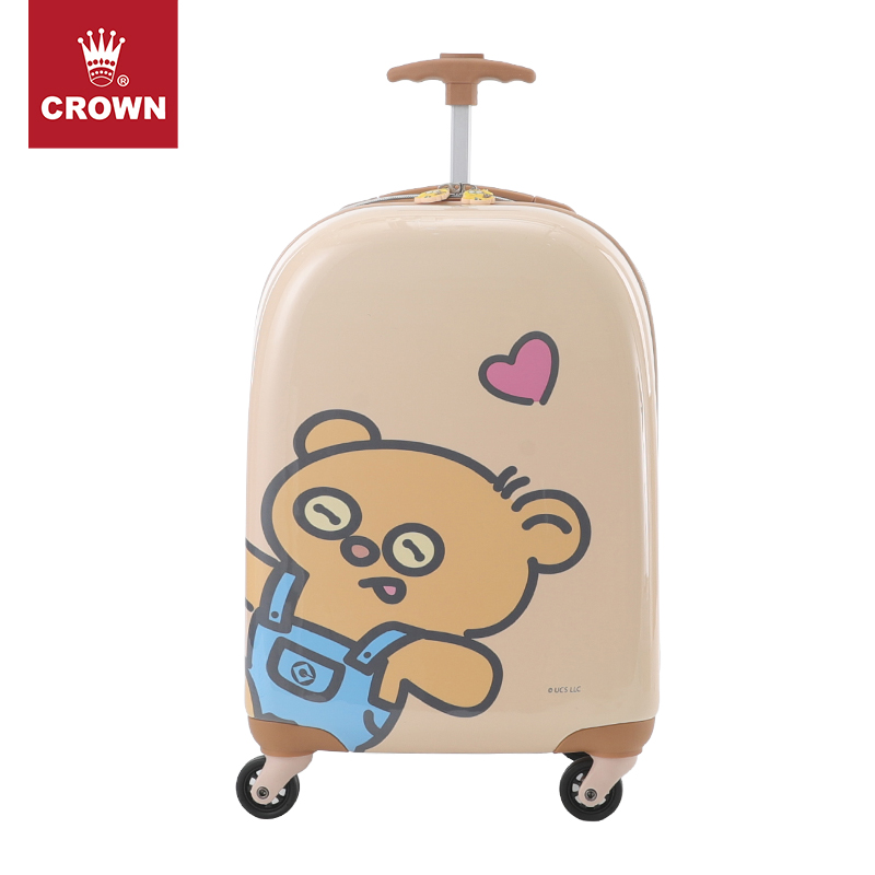 CROWN皇冠Minions骑行拉杆箱多功能遛娃车儿童可坐行李旅行箱5238
